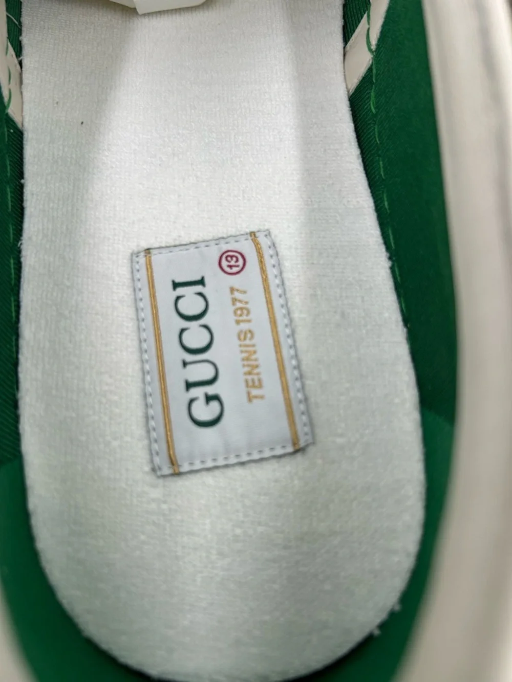 Men's Gucci tennis 1977 slip on sneakers GG canvas size 13 made in Italy